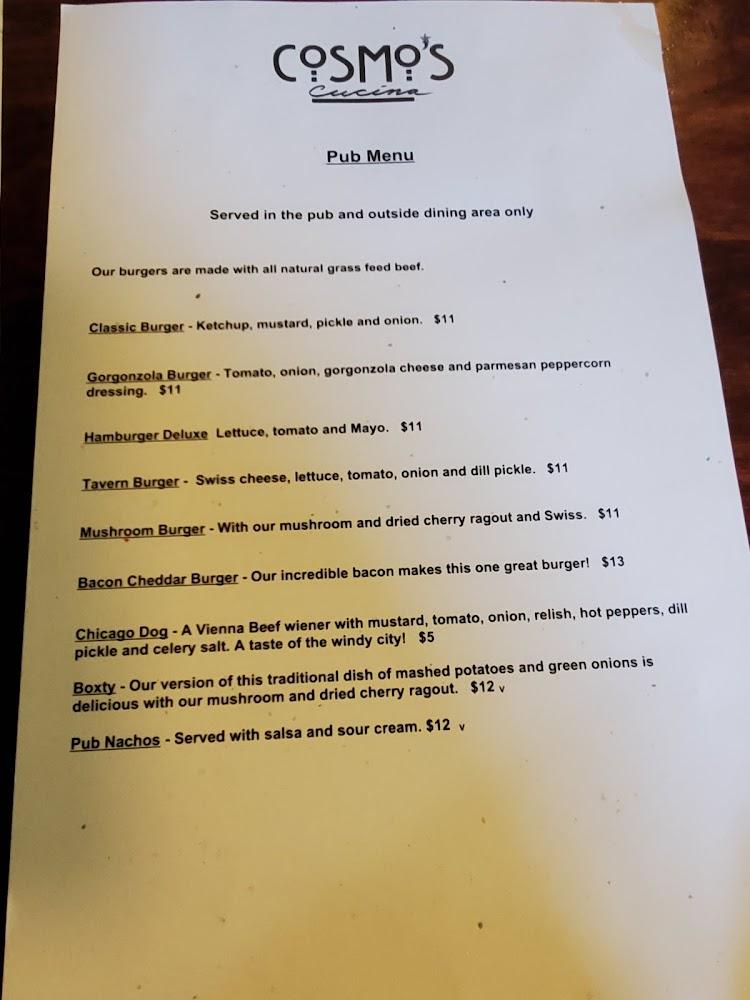 Cosmo's Cucina & O'Duffy's Pub Menu image 2